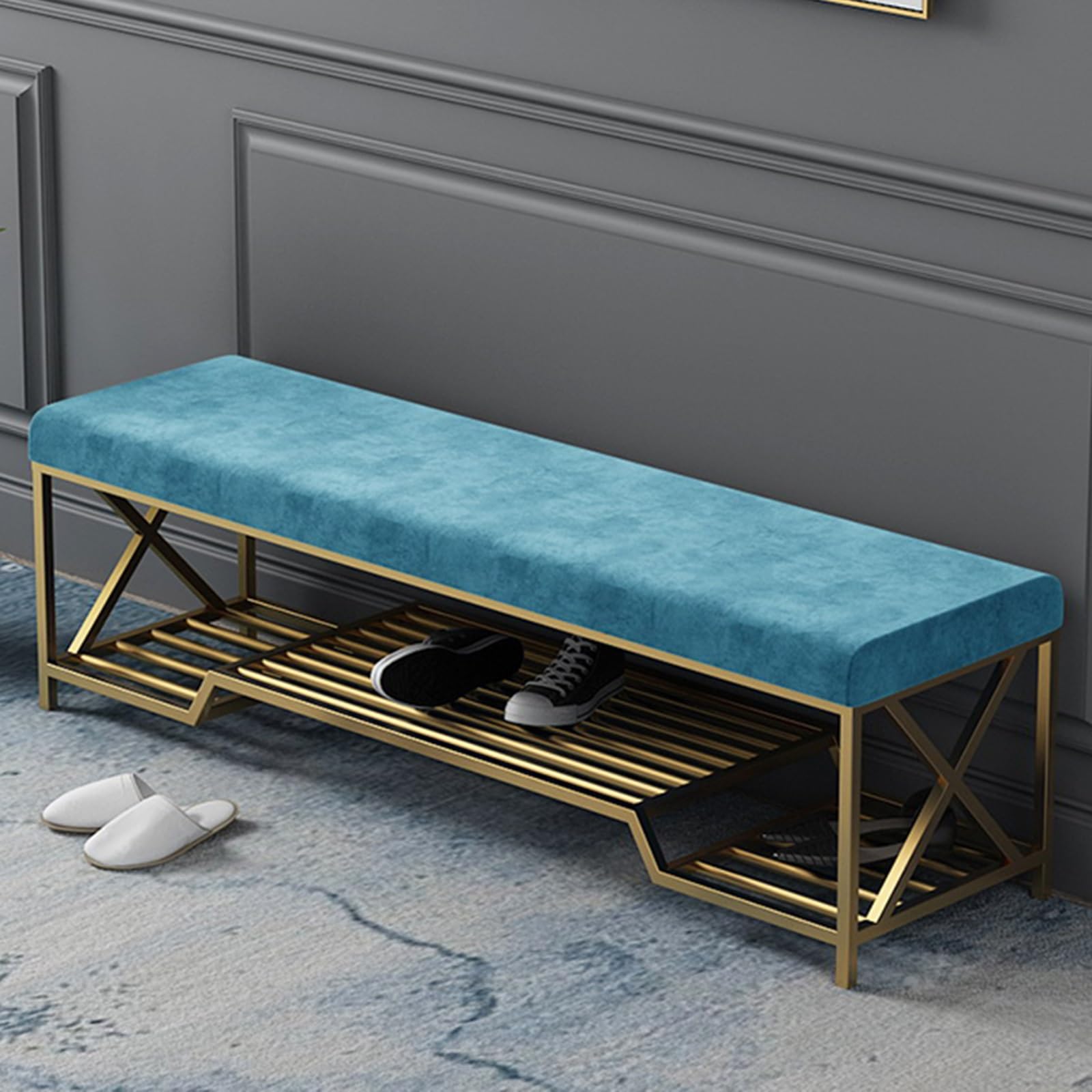 Étagère à chaussures design vintage pour une entrée ordonnée et accueillante