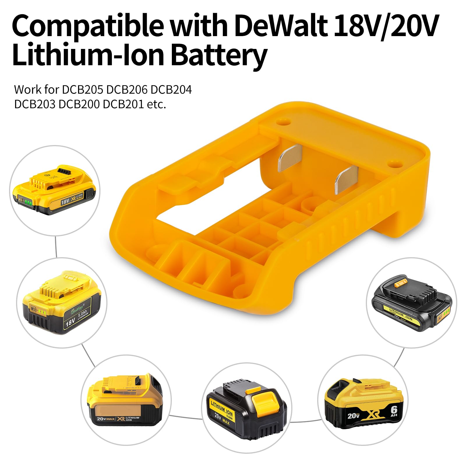 Dewalt Compatible 18V/20V Battery Adapter with USB & Type-C PD Charger for 20V/18V MAX Lithium Battery