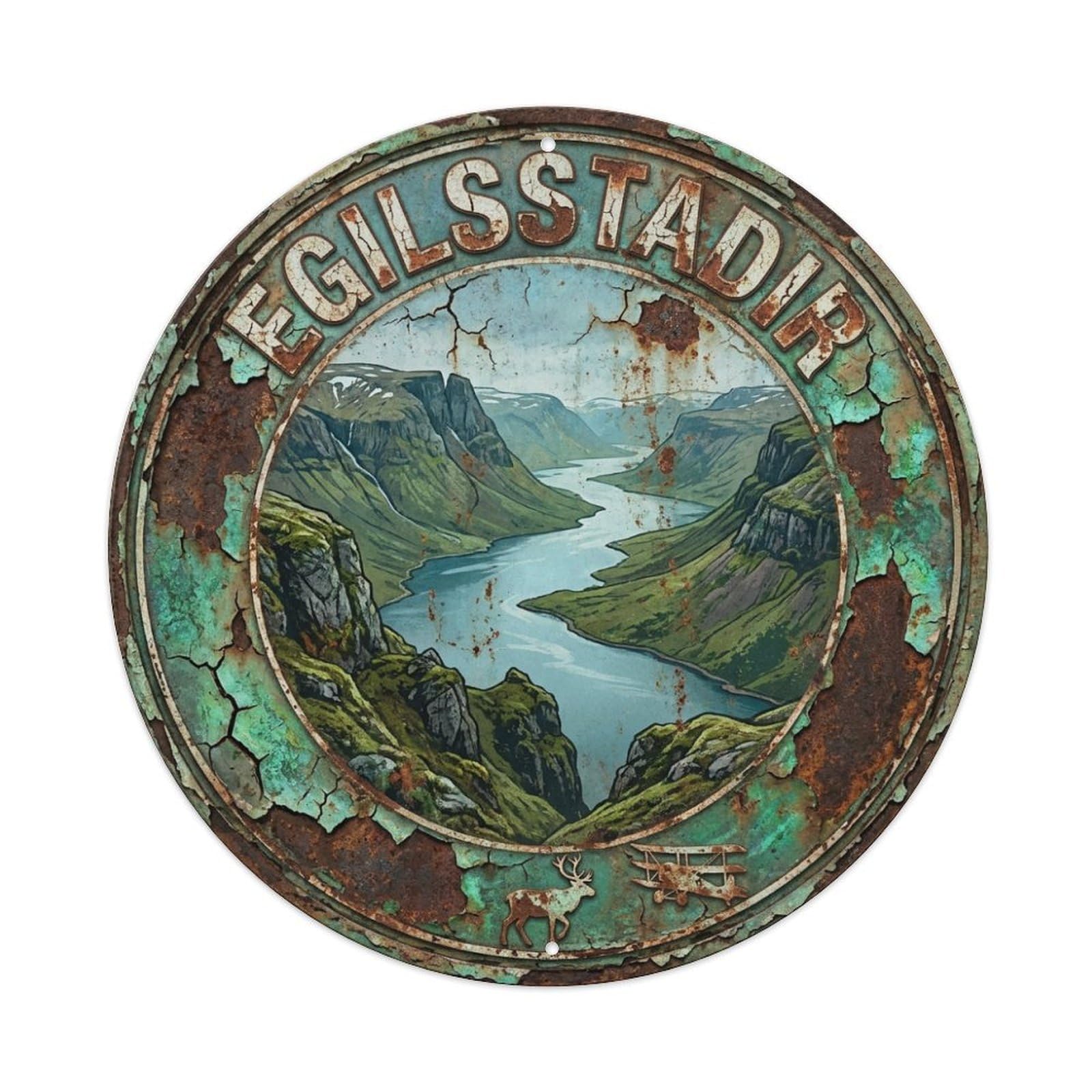 Iceland Travel Vintage Egilsstadir Metal Tin Sign