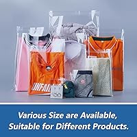 Vista 6 de Bolsas de celofán grandes de 14 x 20 pulgadas (100 unidades) - Bolsas de polietileno de plástico para violonchelo autoadhesivas- para ropa