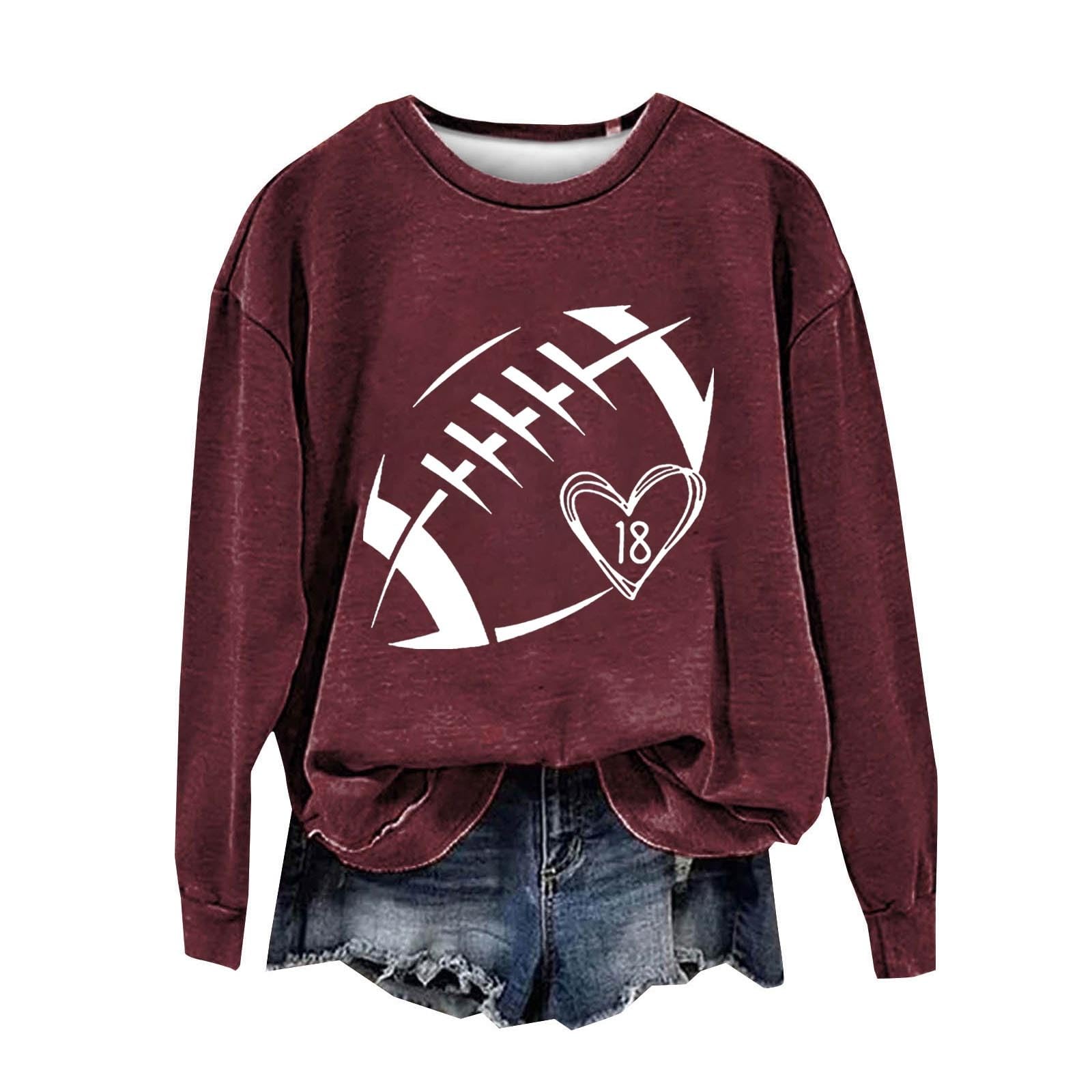 Football Outfits For Womens Fashion Graphic Sweatshirts Oversized
