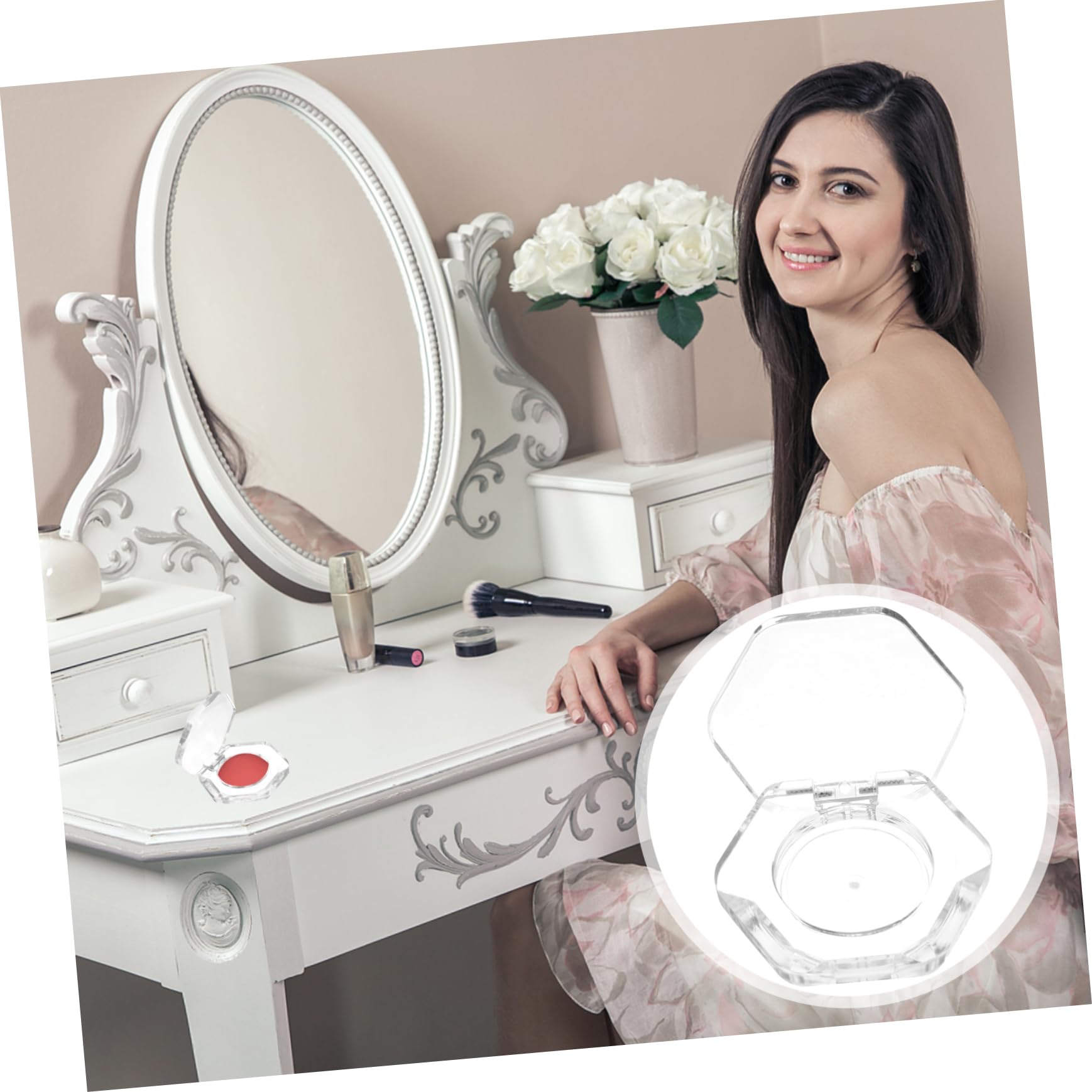 NOLITOY Diy Cosmetics Containers: 4pcs Refillable Hexagon Eyeshadow Pans Makeup Pallets for Women