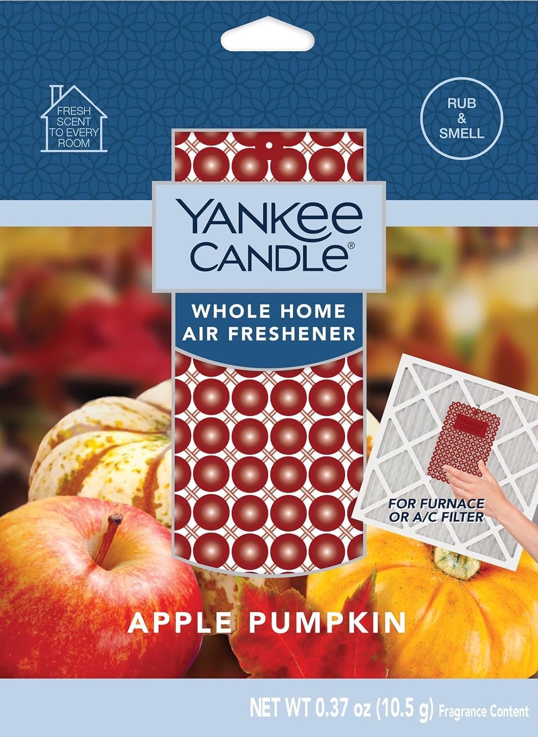 Yankee Candle Whole Home Air Freshener, Long Lasting Odor Eliminating Fragrance for Home, Continuous Room Freshener, Apple Pumpkin (Pack of 1)