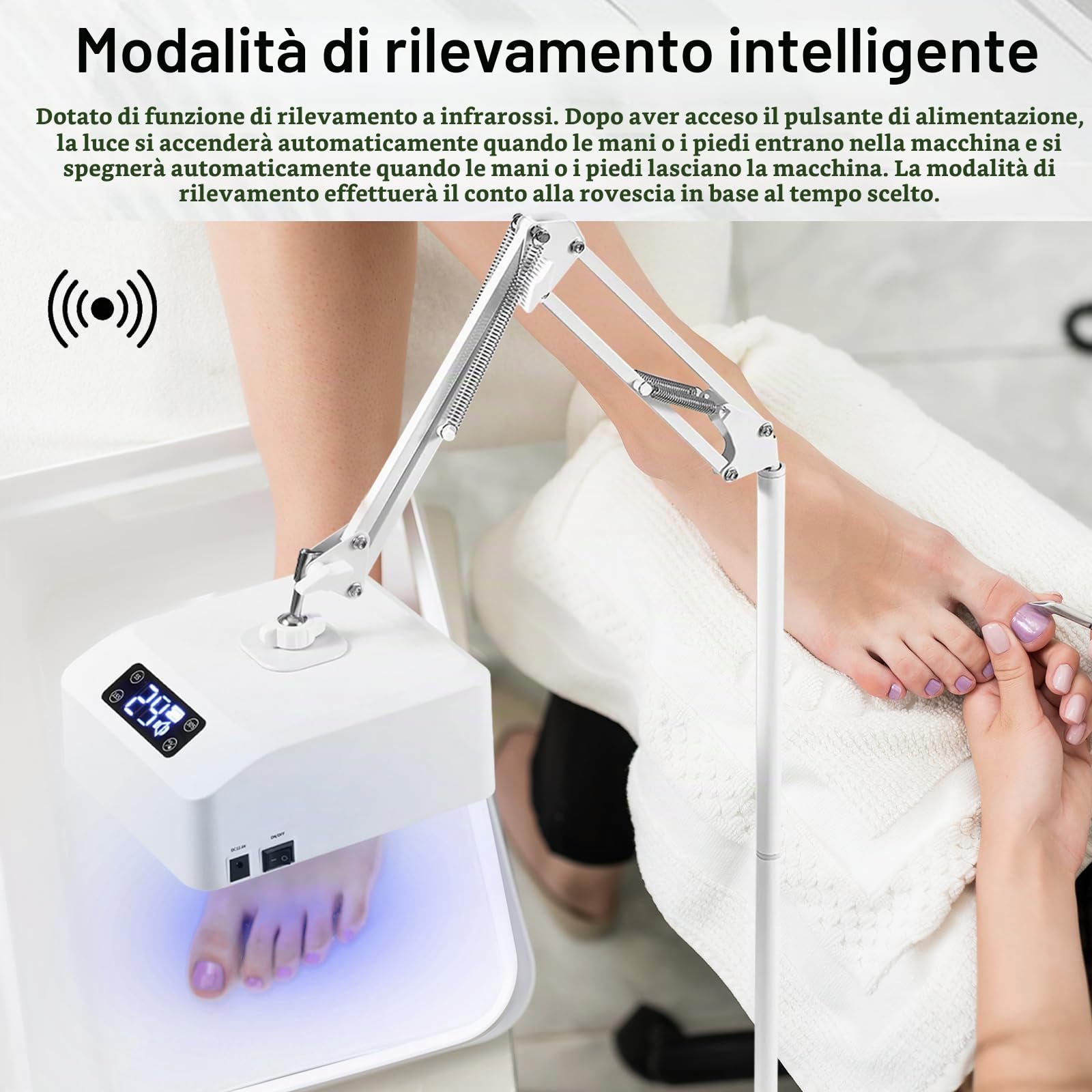 Lampada per Unghie, Lampada UV LED Unghie da 48 W con 22 Sfere Asciugatrice UV Professionale per Smalto Gel con Sensore Automatico e Display LCD per Manicure per Casa e Centri Estetici