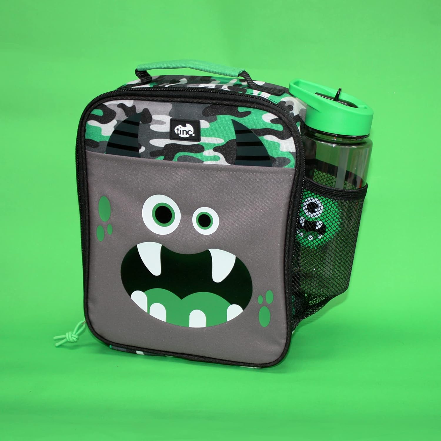 Tinc Green Camo 550ml Leak-Proof Kids Water Bottle With Straw | For School & Holidays | BPA Free