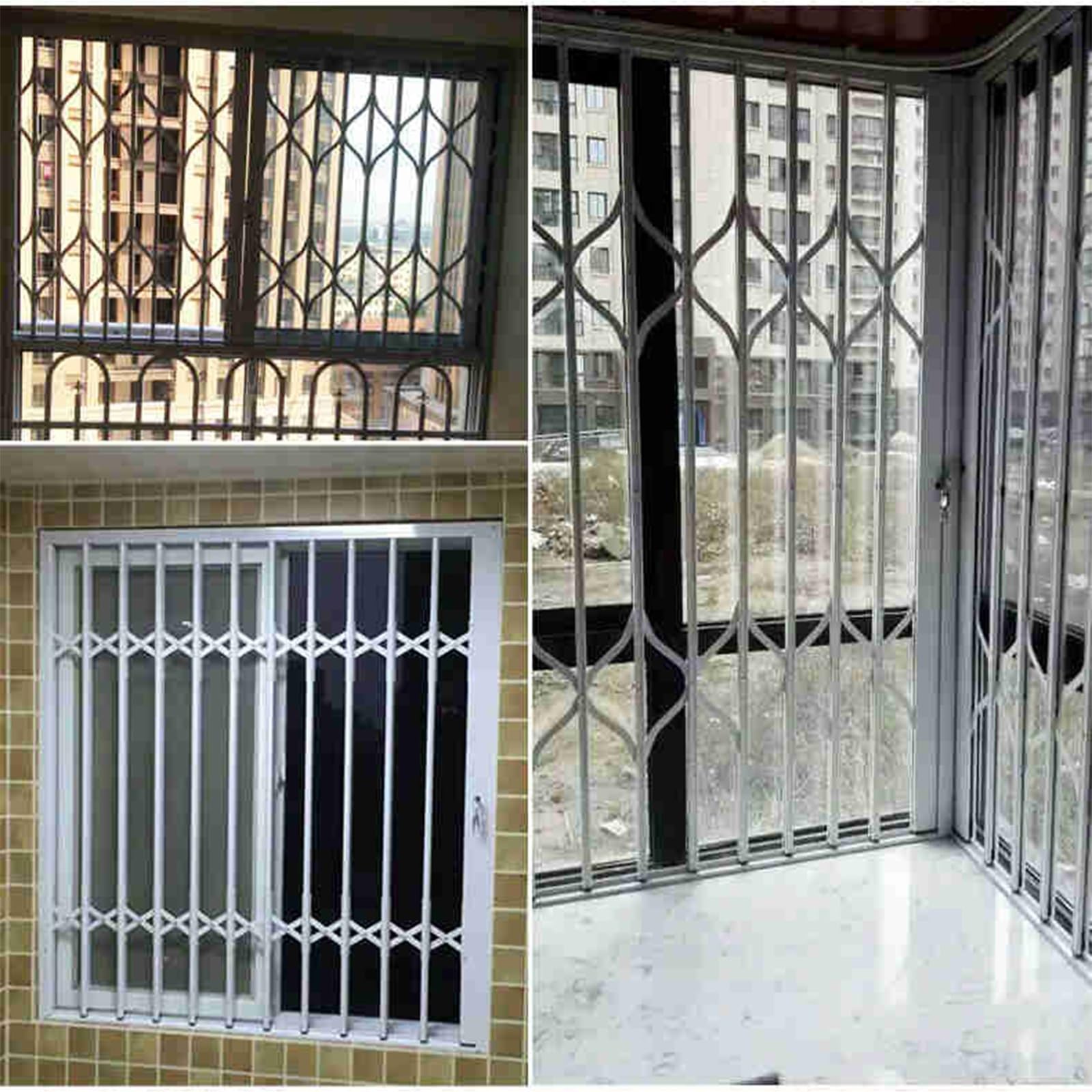 Securi de ventana personalizable con cerradura para niños y mascotas, retráctil, a prueba de ladrones, diseño plegable, fácil de instalar para el hogar seguro (60 x 120 cm)