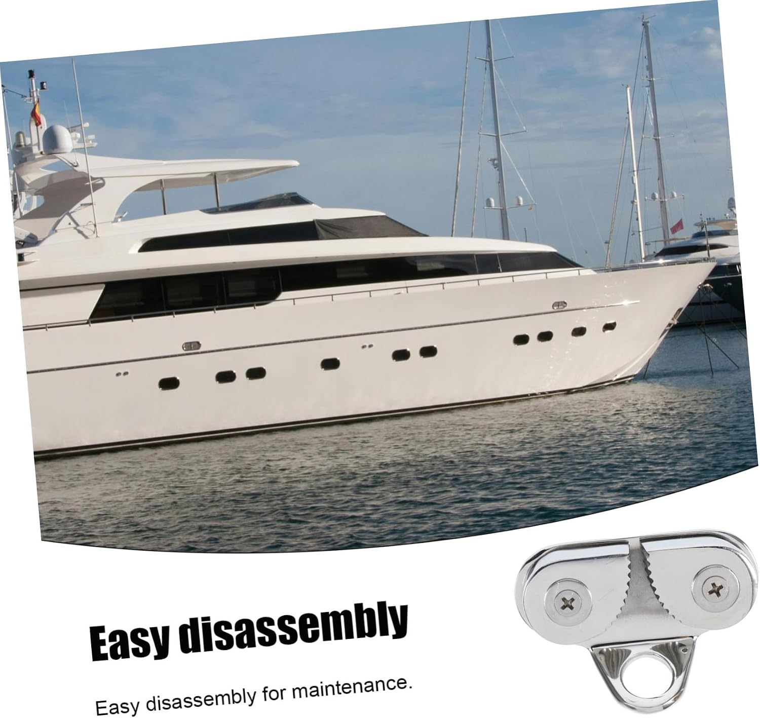 Marine Grade Stainless Steel Cam Cleat Kayak Tie Off Clamp Leading Ring for Boat Sailing Canoe