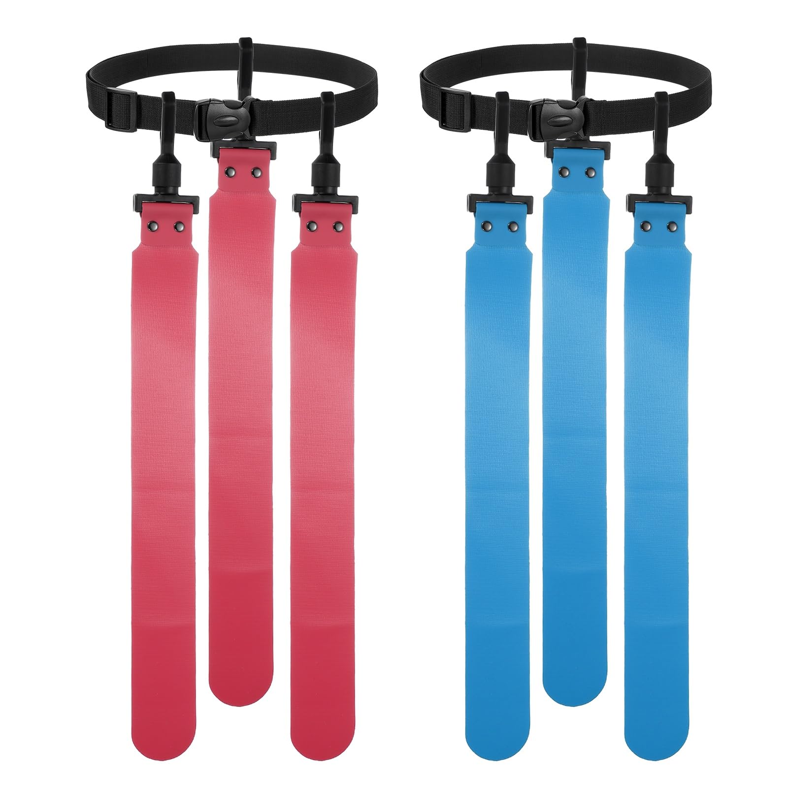 YELARXI Flag Football Set,Adjustable Flag Belt 2Pcs,Rose Red/Sky Blue