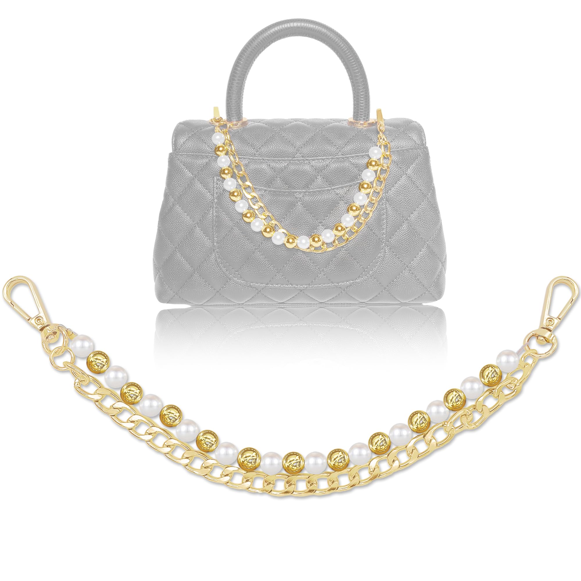 Bag Chain Charms for Handbags – Stylish Gold Purse Charm Accessories Decorations for Women’s Shoulder&Crossbody Bags(12inch)