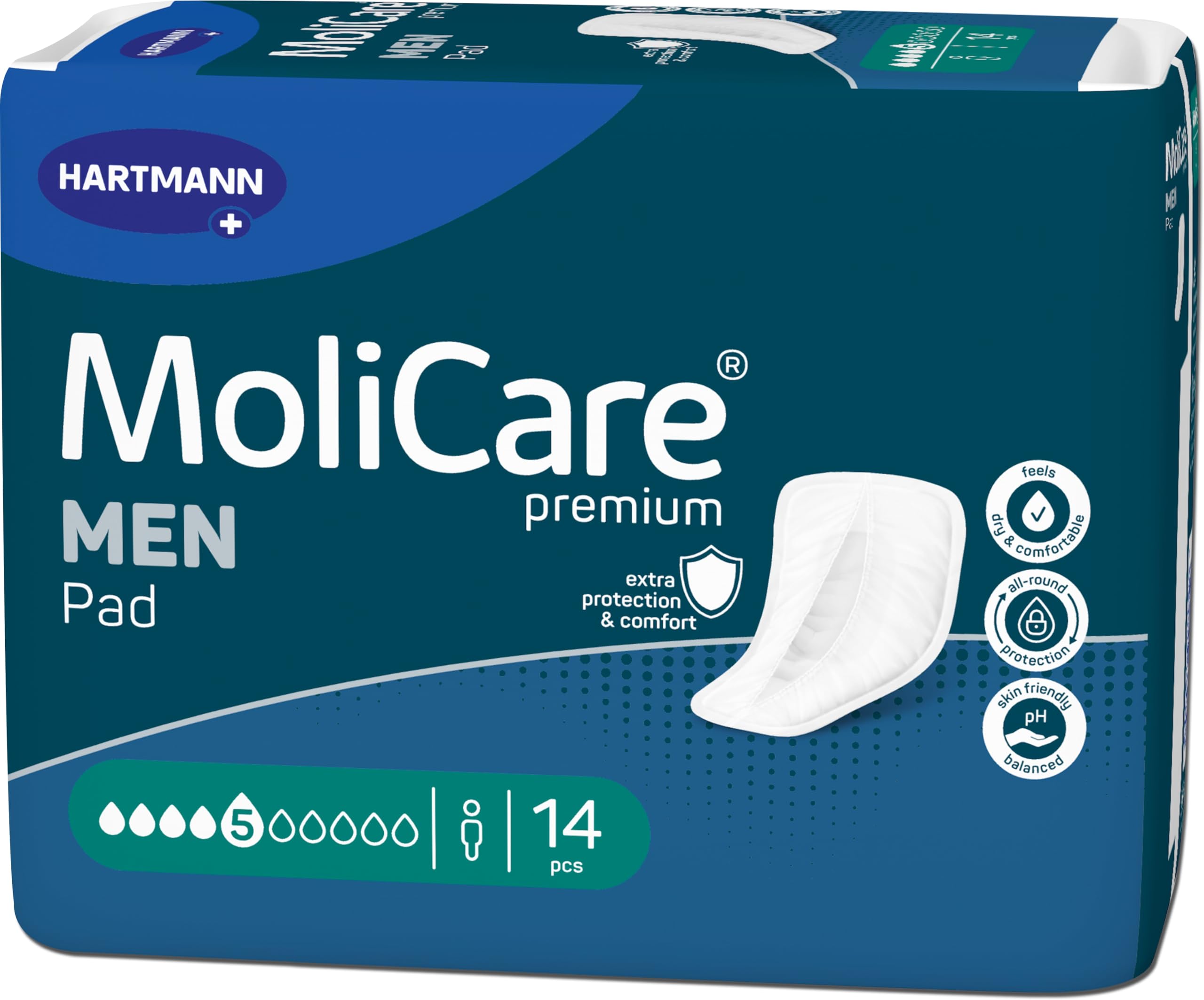 MoliCare Premium Men Pad 5 Tropfen bei mittlerer Blasenschwäche, 14 pzas Depósitos