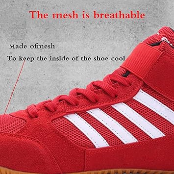 Leichtrit Zapatos Boxeo Hombre,Boxeo Hombre Zapatillas,Zapatos De Boxeo Ligeros,Cordones FáCiles,Antideslizante,Ligero,Boxeo Masculino Lucha Profesional Entrenamiento FíSico Femenino Boxeo3