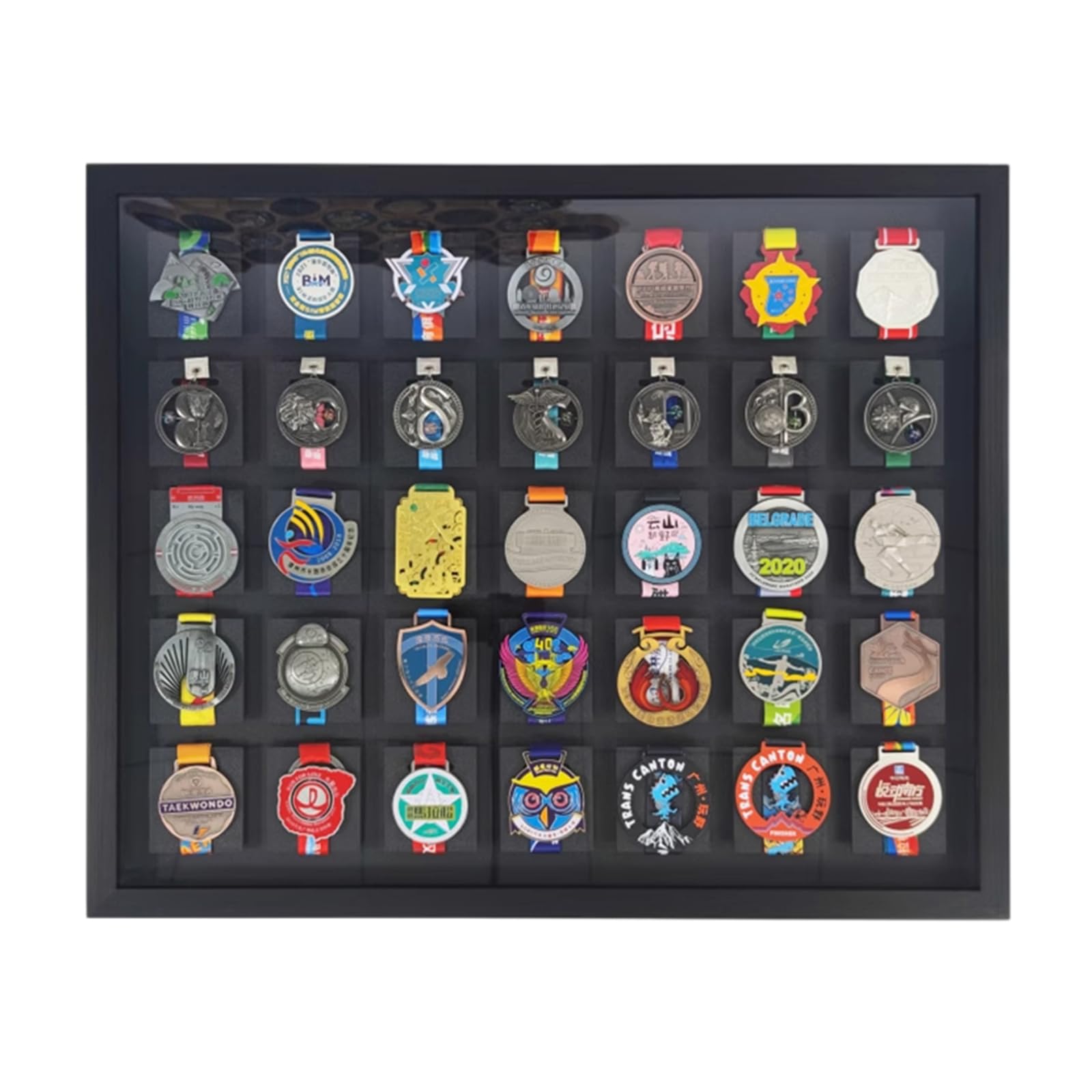 Wansiman Medal Box Frame,Medal Display Frame,Durable Material,Easy Installation,Suitable For Displaying Badges,Athletes,All Medal Winners,Medals Display Case For Runners Soccer Gymnastics All Sports