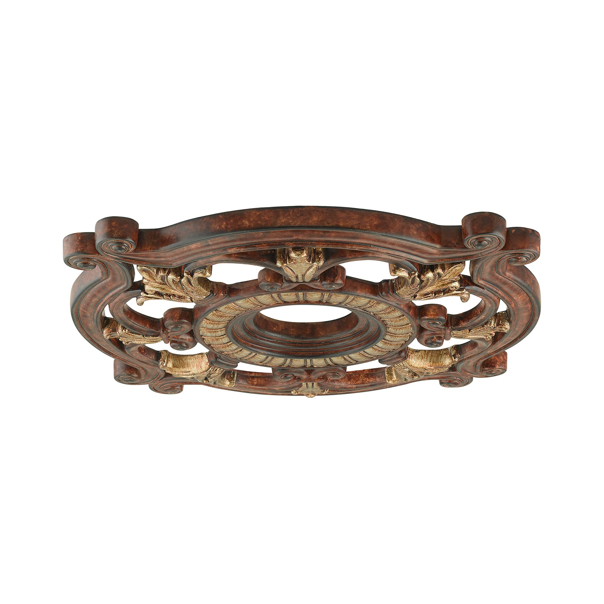 Livex Lighting 8216-63 Ceiling Medallion in Verona Bronze with Aged Gold Leaf Accents 0.1 x 0.1 x 1.5 — Amazon image 2