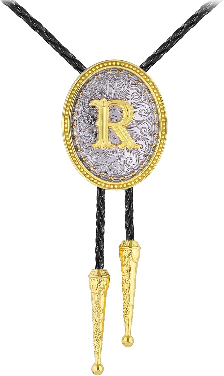 GelConnie Western Ties for Men Gold Bolo Tie Initial Letter A to Z Native American Bola Ties Cowboy Accessories for Men Women - Image 9