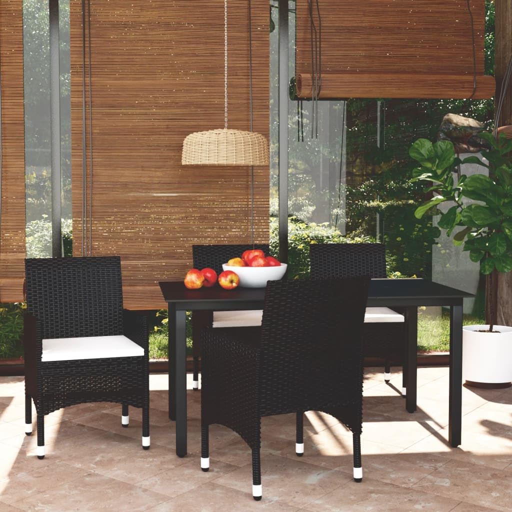 Juego de muebles de jardín con cojín, juego de comedor para terraza, balcón y jardín, conjunto de salón con cojines, ratán sintético resistente a la intemperie, marco de aluminio estable