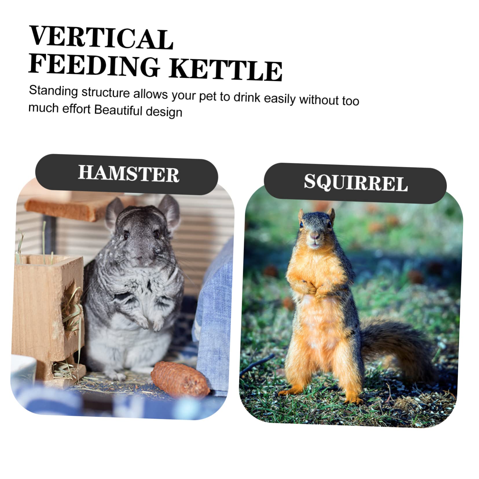 VICASKY Sturdy Material Vertical Kettle Automatic Feeder for Hamster Small Pets