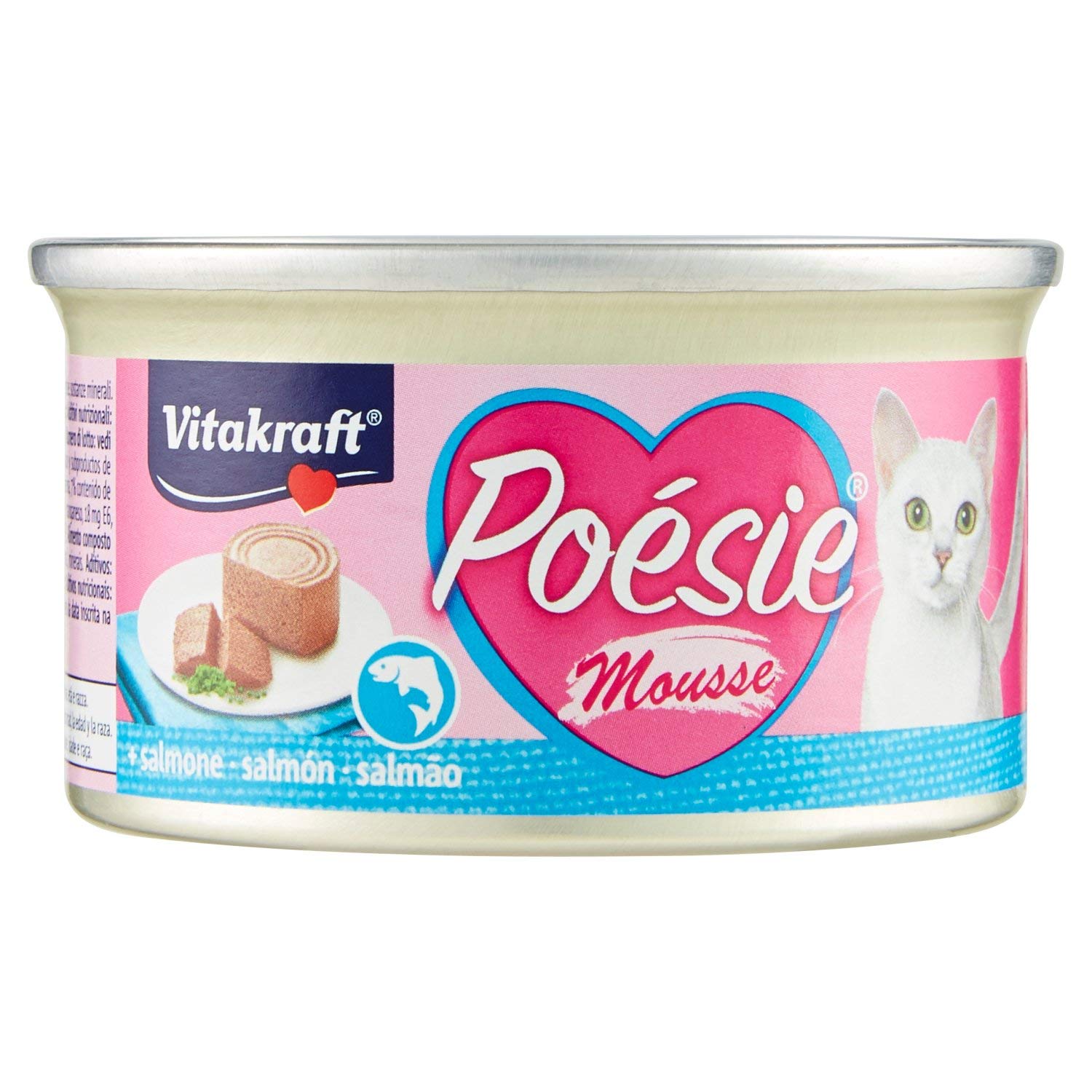 Vitakraft - Poésie Mousse, Fina y Delicada Mousse para tu Gato, Variedad salmón - 85 g