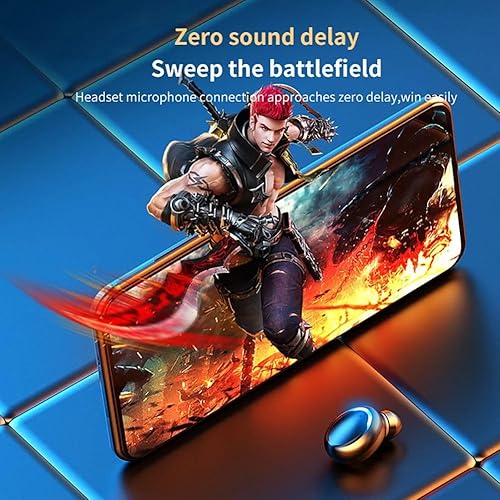 Miniatura 7 de BMHOLU - Auriculares inalámbricos con funda de carga grande y función de carga de teléfono, IPX5 impermeable, sonido estéreo de alta fidelidad,