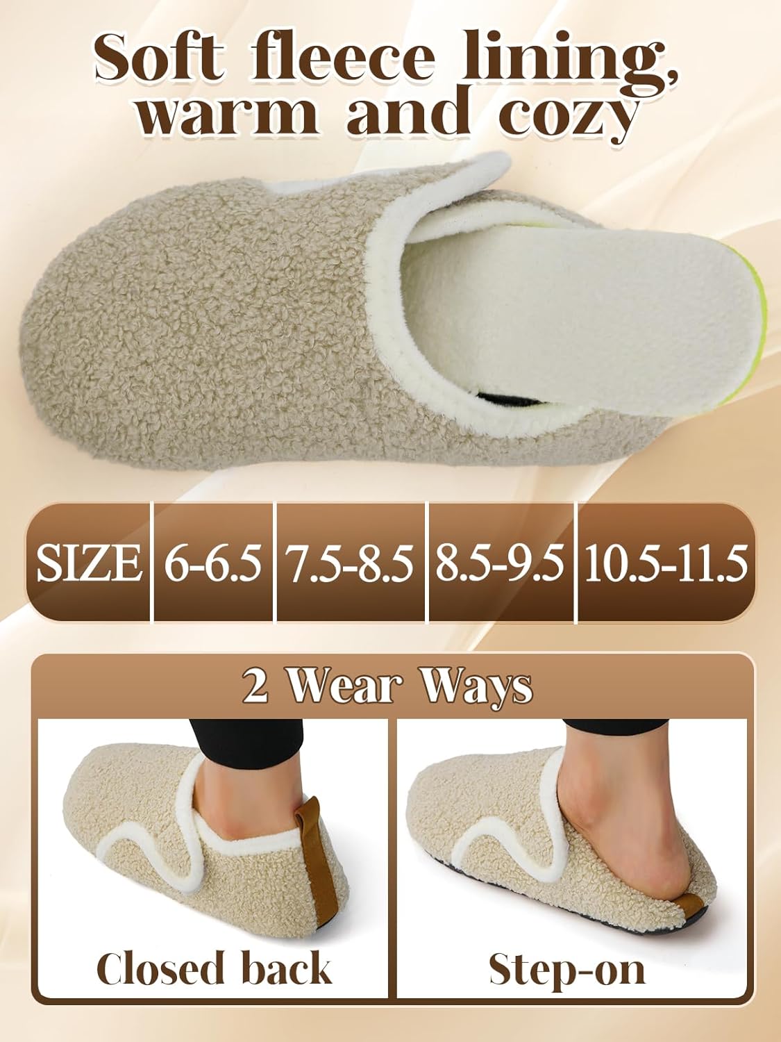 Apipi Warm Wide Slippers for Women - Easy on/off Non-Slip Comfy Slipper Shoes for Bedroom Travel, Gifts for Elderly Women - Image 7
