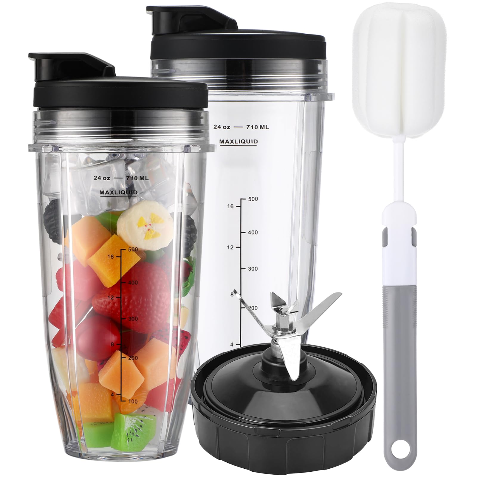 Amazon.com: For Ninja Blender Cups Replacement Parts, 2 x 24oz