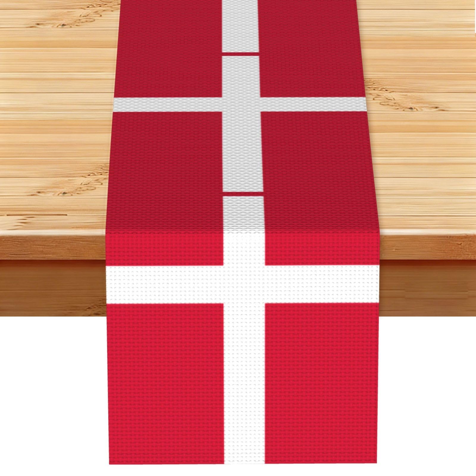 Danish flag Table Runner 13x72 Inch Dining Decor
