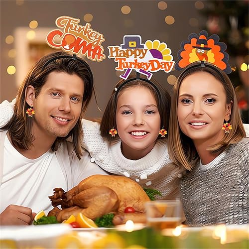 Miniatura 3 de Cute Thanksgiving Turkey Dangle Earrings for Women Girls Lightweight Autumn Turkey Chicken Pumpkin Earring Thanksgiving Jewelry (Cool Turkey)