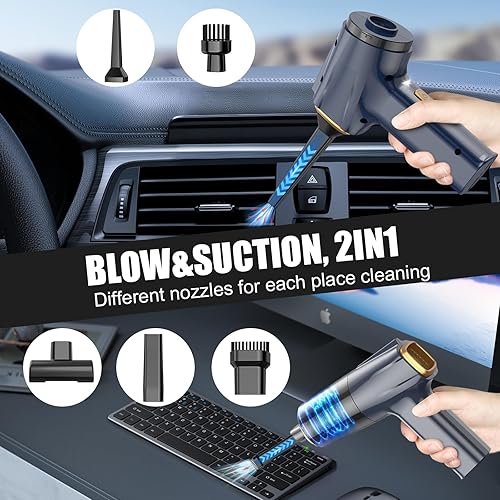 Miniatura 2 de KEEPAA Aspirador de coche inalámbrico Mini soplador de aire inalámbrico de mano para computadora con teclado - Aspirador portátil para automóvil