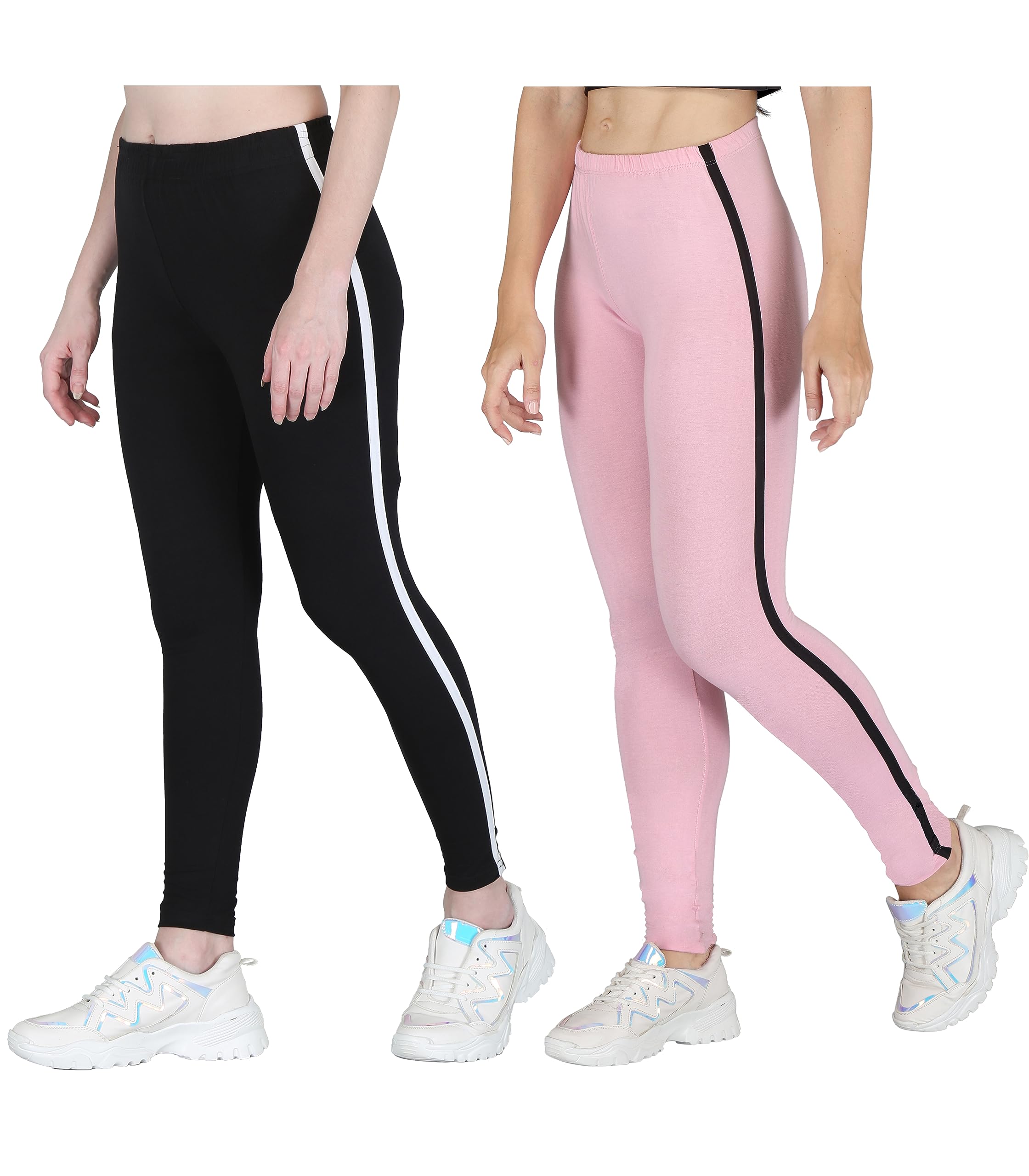 STARLATH Girls Slim Fit Leggings, Spandex Cotton Pant for Girls Combo (Pack of 2)-image-47