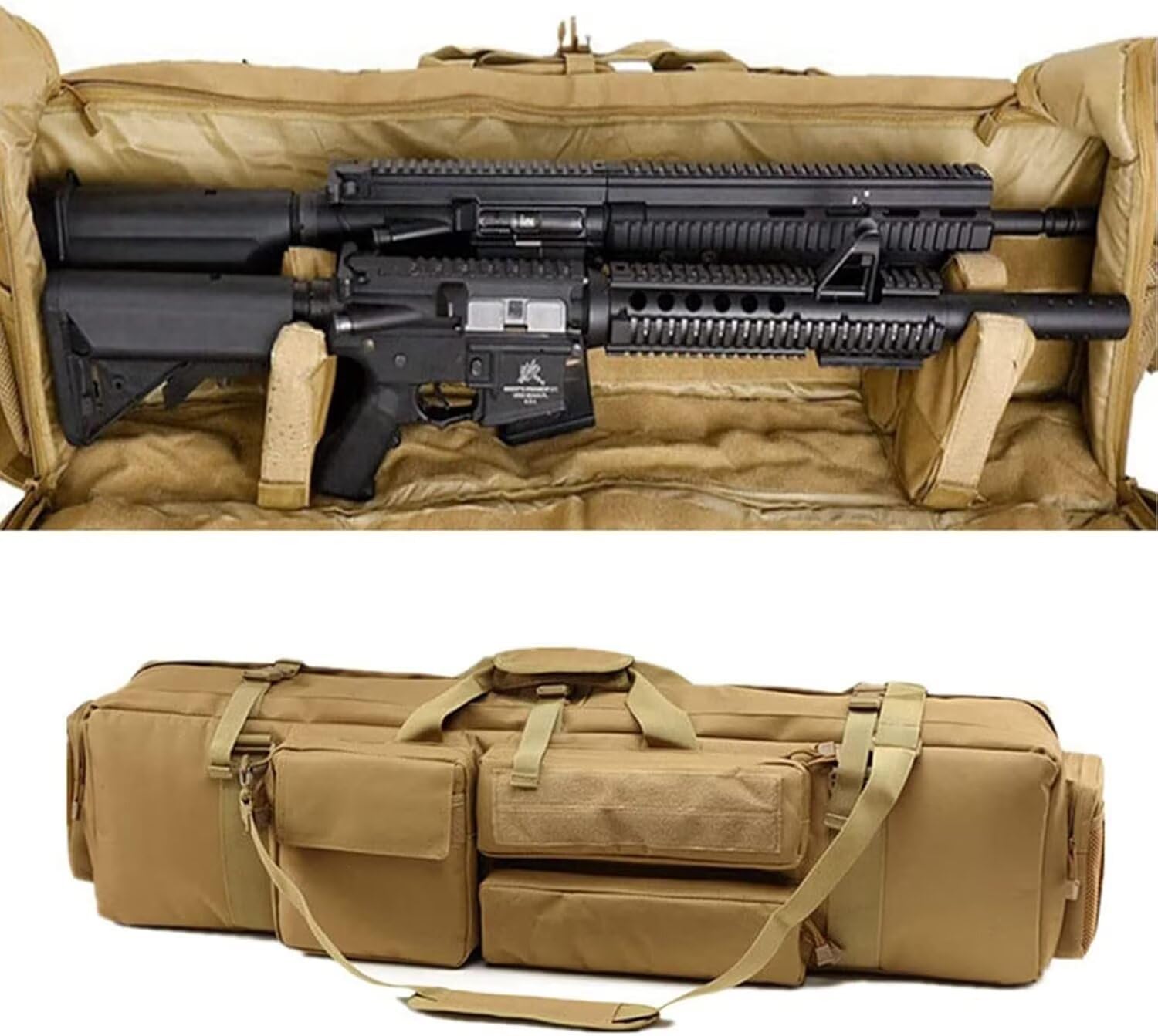 Generico Custodia Fucile,Borsa per Fucile M249,Fodero Porta Fucili Imbottito,Custodia Doppia per Fucile,Softair,Spedizione di Caccia,Paintball,Oxford 600D