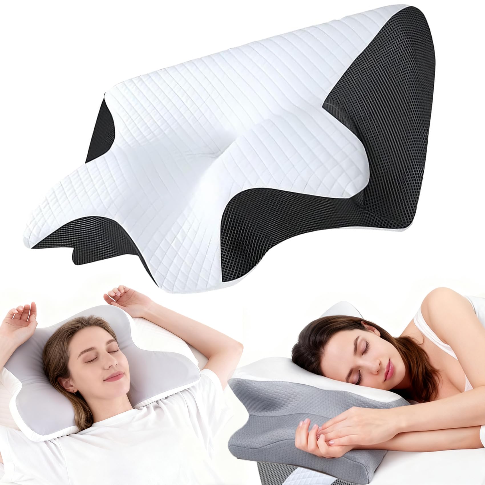 Oreiller cervical pour migraine et soutien ergonomique du cou