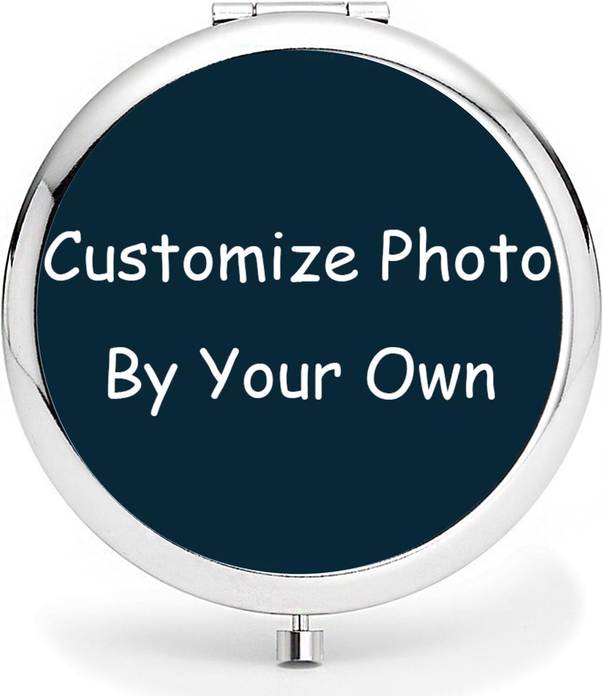 Customized Makeup Mirror, [New Version] Portable Compact Mirror Double Sides with 2x &1x Magnification Round Pocket Makeup Travel Mirror for Cosmetic Beauty