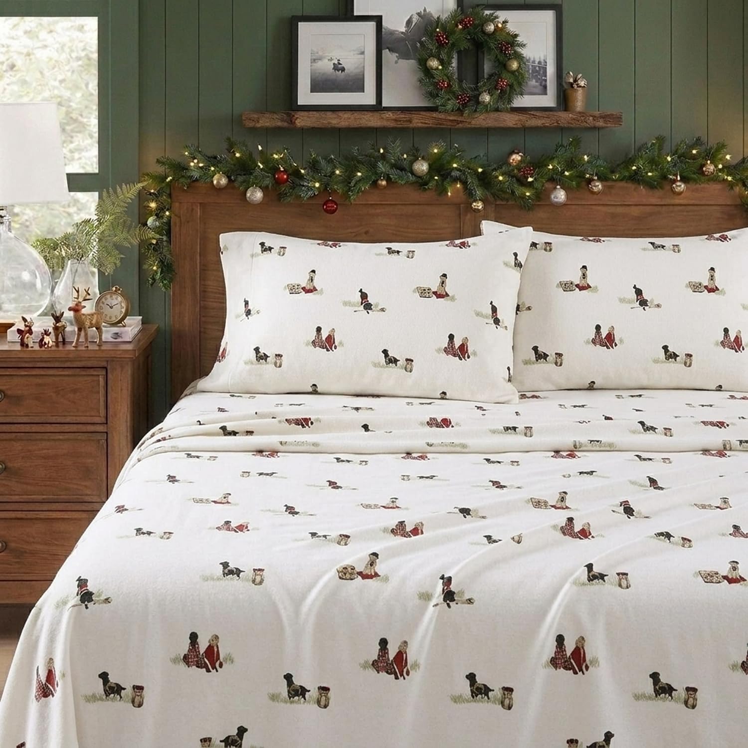 Eddie Bauer - Juego de sábanas tamaño Individual, Ropa de Cama de Franela de algodón cálido y Transpirable con Bolsillos Profundos, Cepillado para Mayor suavidad, decoración acogedora del hogar,