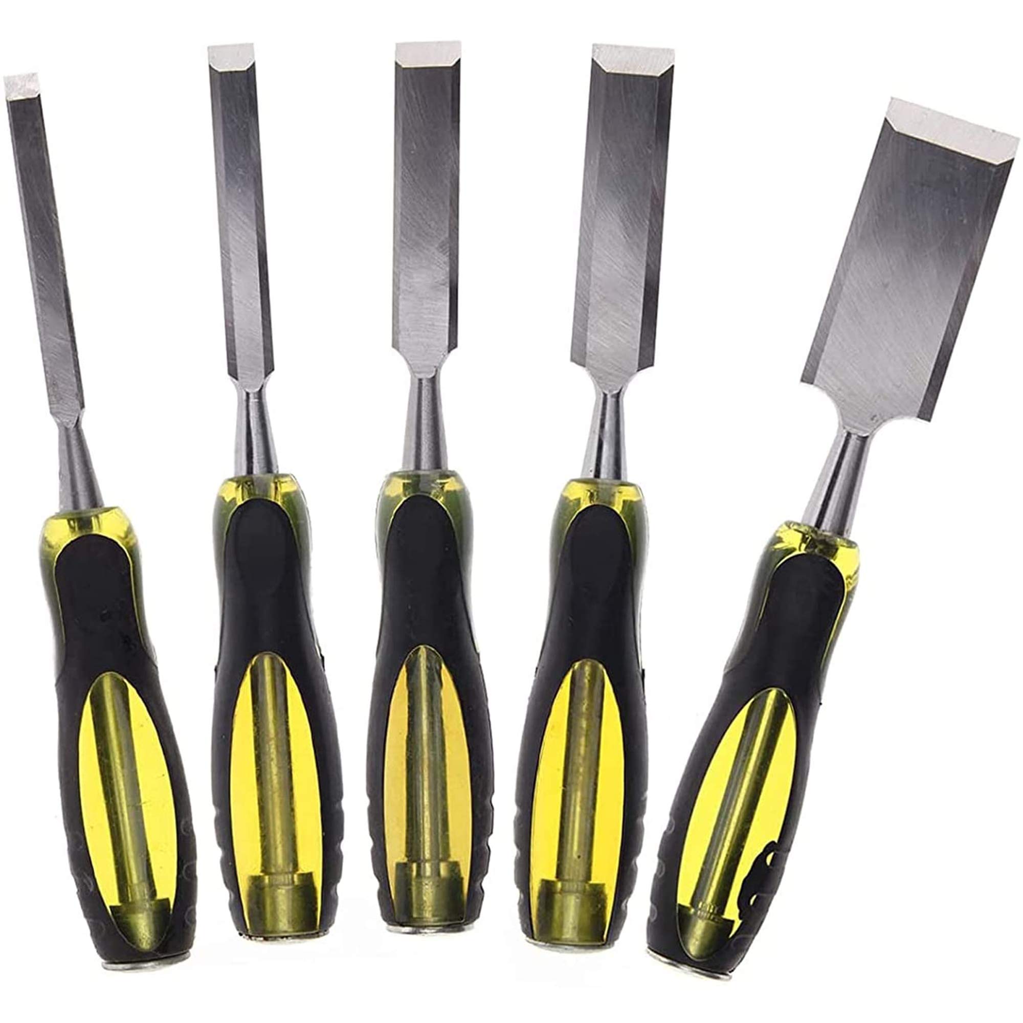 Set Scalpelli Per Legno Con 5 Scalpelli Per Legno Robusto Acciaio Al Cromo Vanadio Set Scalpelli Per Lavorazione Del Legno Con Impugnatura Ammortizzante E Cappuccio in Acciaio