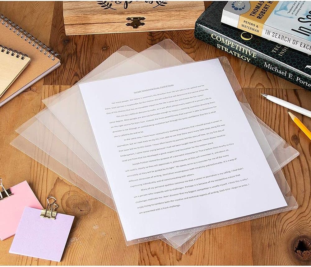 Paper Junkie 24-Pack Clear Project Protector Plastic Folders for Letter Size Documents, 11.4 x 8.9 Inches : Office Products