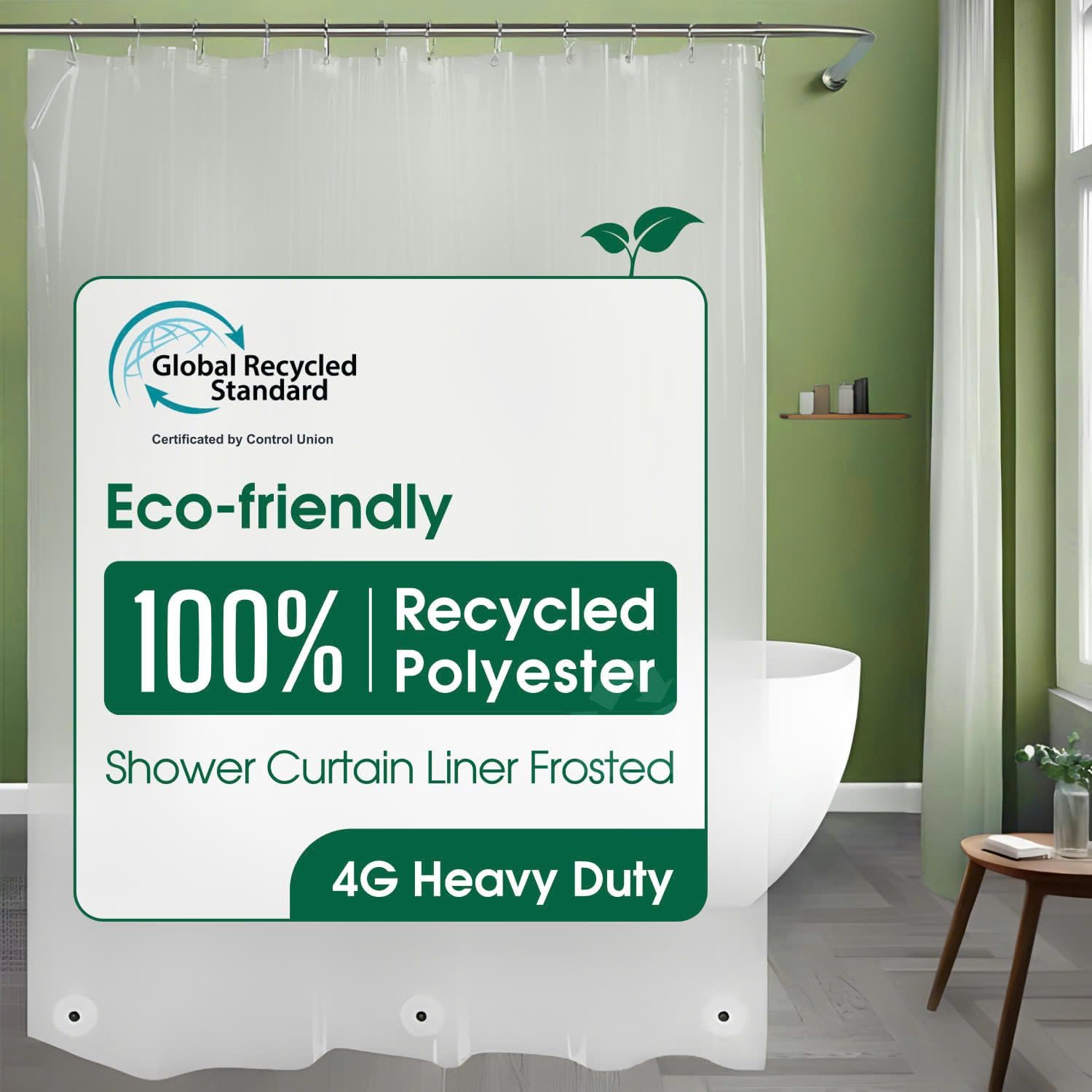 Bowery Home EcoFriendly Recycled Polyester Shower Curtain