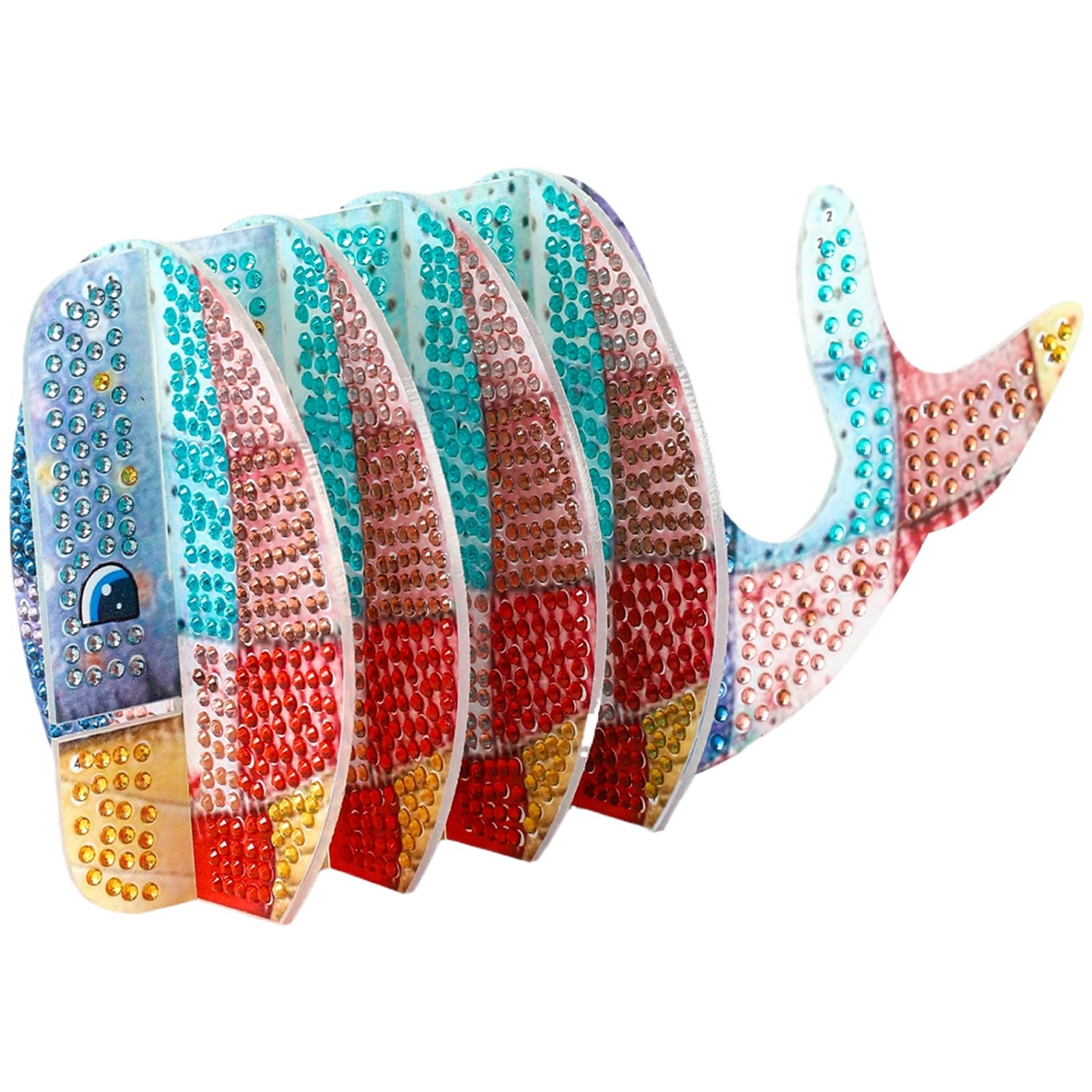 5pcs 5D DIY Diamond Art Painting Coaster Set with Holder, DIY Animal Diamond Crafts Coasters for Adults, Handmade Home Desk Decor & Practical Gift for Adults Beginners(Whale)
