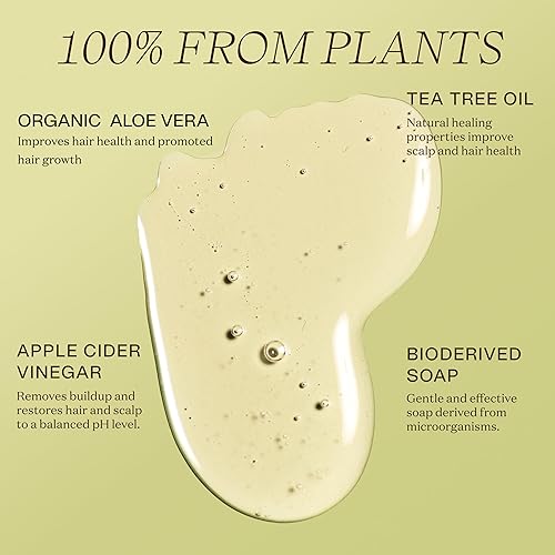Miniatura 2 de Ingreendients Champú vegano sin sulfatos con ingredientes orgánicos vinagre de sidra de manzana y aceite de árbol de té champú orgánico restaura el