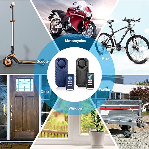 Miniatura 6 de WSDCAM Alarma para bicicleta, paquete de 2 unidades de 113 dB, inalámbrico, antirrobo, sensor de movimiento, sistema de alarma de seguridad para