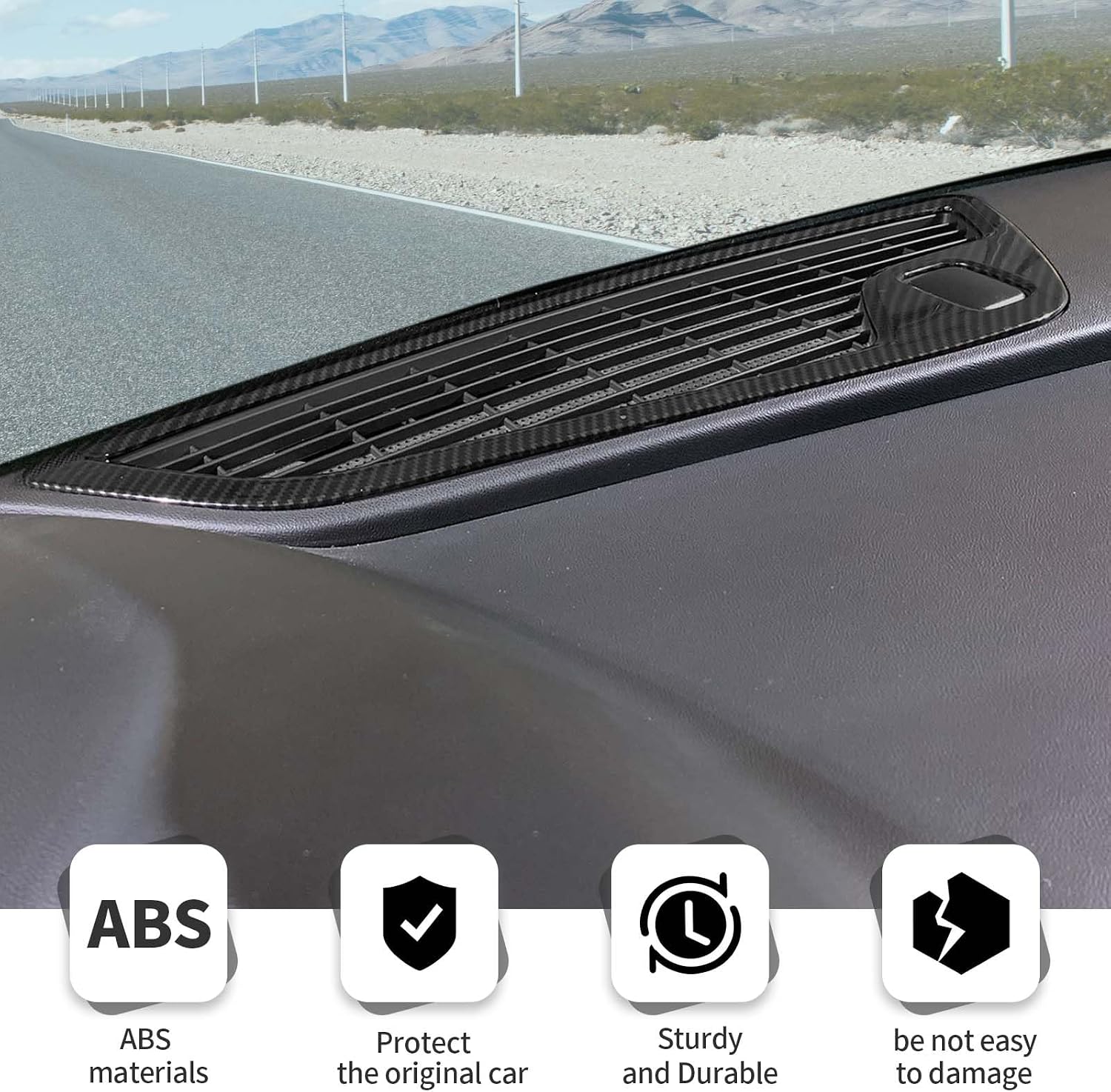Jimen Compatible with Chevrolet Camaro 2016-2023, Center Console Dash Cover Trim Panel, Carbon Fiber