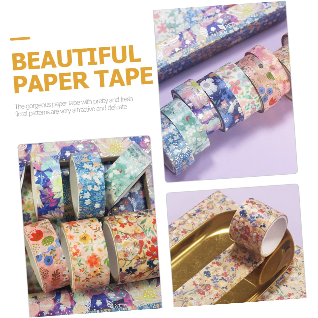 Artibetter 3 Sätze Diy Washi Tape Mit Frischen Blumenmustern Dekorative Klebebänder Für Scrapbooking Journaling Und Bastelprojekte Handgefertigte Designs Für Gestaltung 9 Rollen * 3
