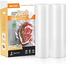 Wevac Vacuum Sealer Bag Rolls, 8"x16' (2 Rolls), Heavy Duty Food Storage for Sous Vide, Freezer, Meal Prep, Keep Food Fresh Longer