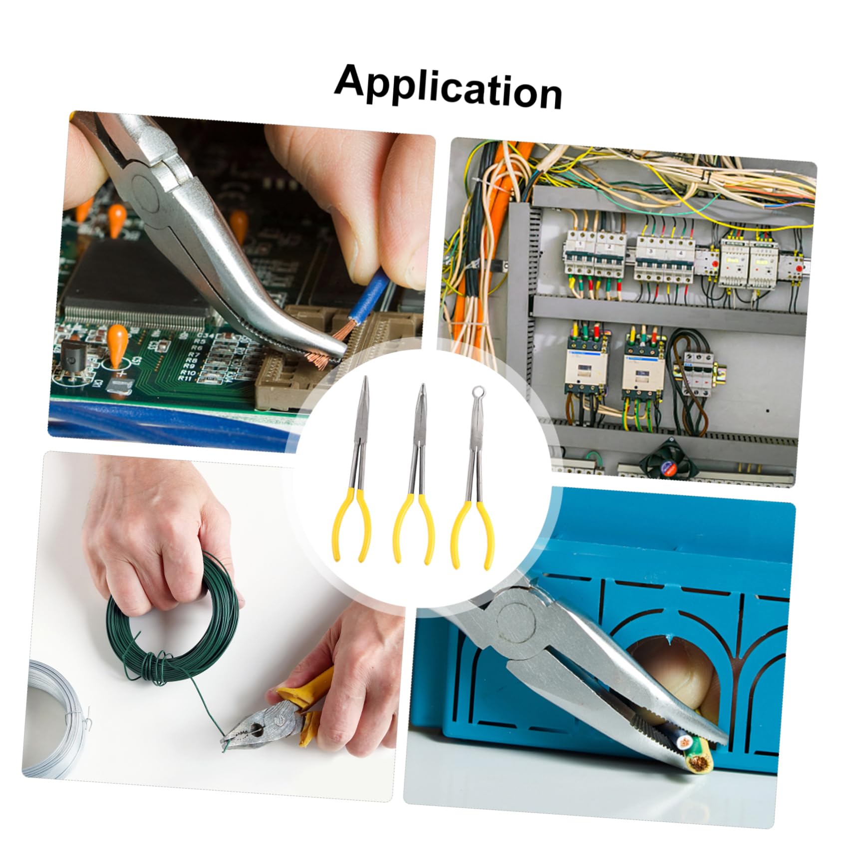 SHINEOFI 90grado Alicates De Punta Fina Extendidos Alicates De Punta Multifuncionales Herramienta Doméstica Para Cortar Cables Trabajos Eléctricos