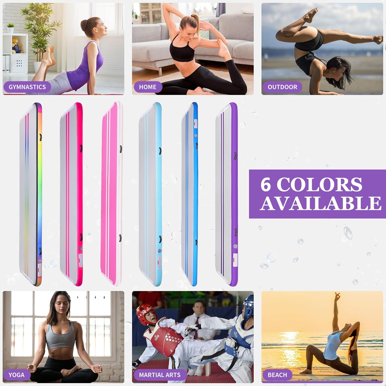 Inflatable Air Gymnastics Mat 10ft/13ft/16ft Tumbling Mats Training Mat Tumble Track Mats with Electric Air Pump for Home/Gym/Cheerleading/Beach/Outdoor Exercise (4 inches Thick)