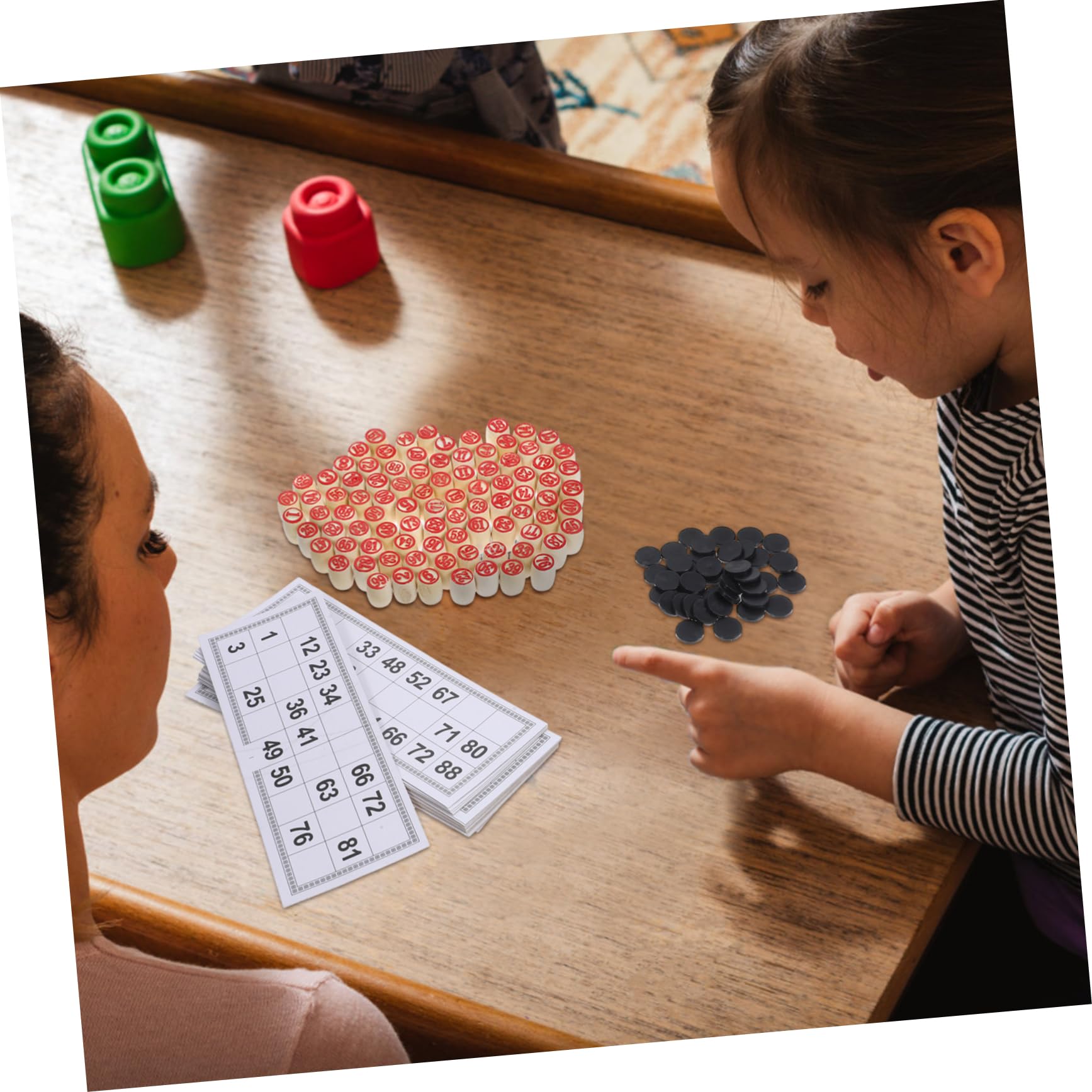 Lustiges Bingo Spiel mit 90 Doppelseitigen Zahlenkarten Fördert Hand Auge Koordination und Feinmotorik für Partys und Gruppenspiele