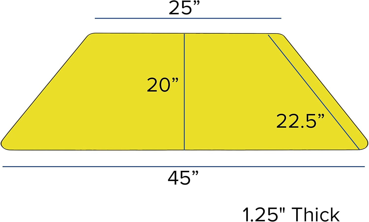 Flash Furniture Wren Mobile 22.5''W x 45''L Trapezoid Yellow HP Laminate Activity Table - Height Adjustable Short Legs