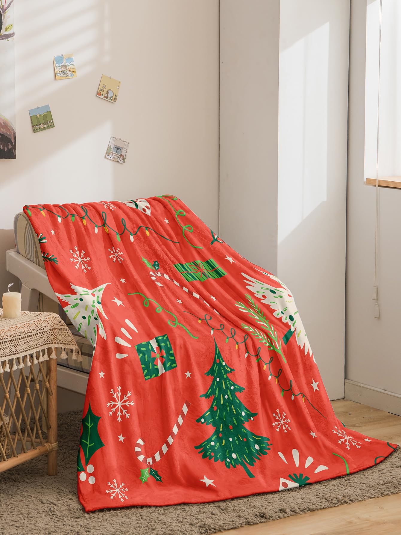BCJMKDX Blanket, Throw Blanket Orange Fleece Fluffy Super Warm Cozy(130x150cm)