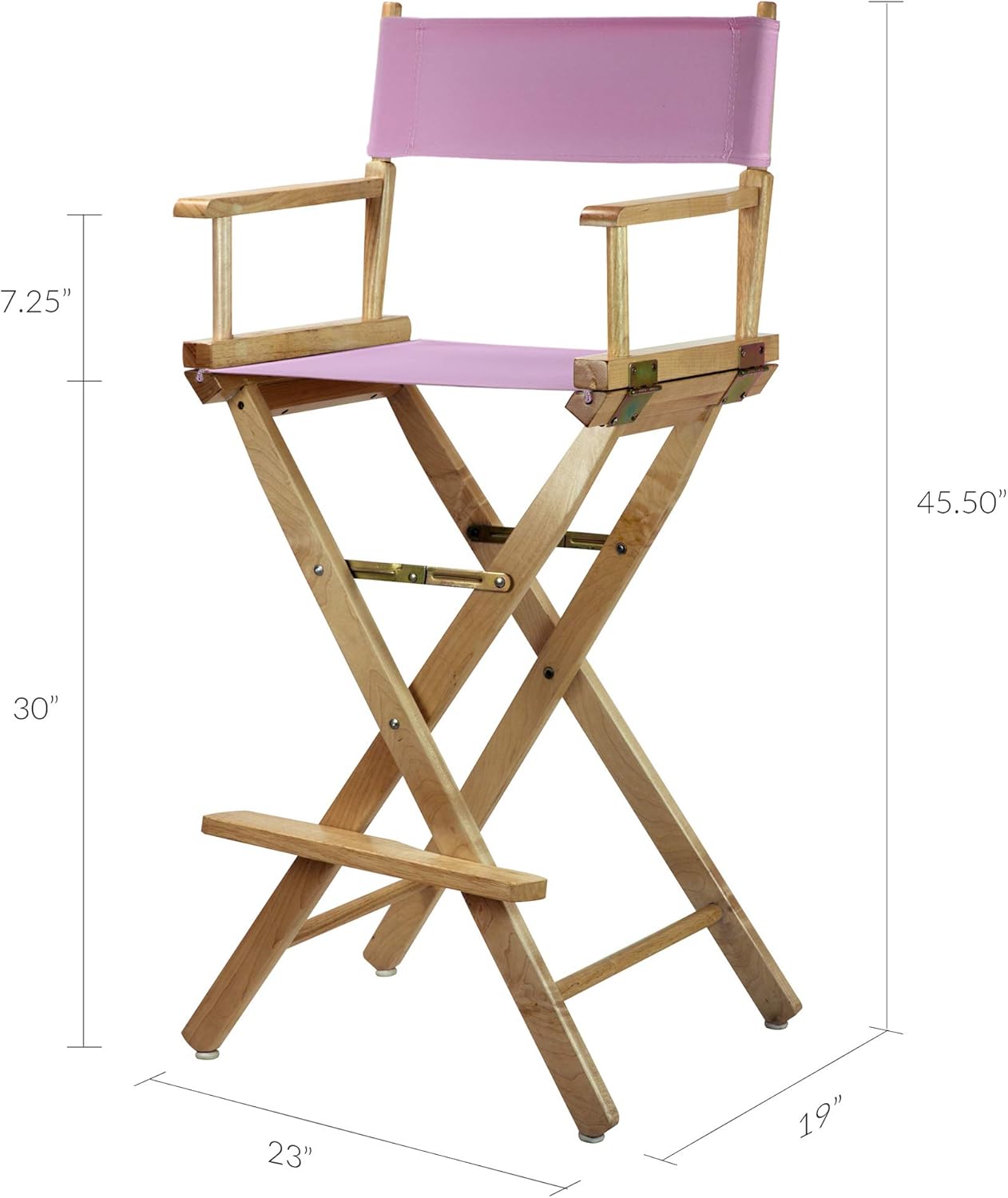 Casual Home 230-00/021-22 Director Chair 30" - Bar Height Natural Frame/Pink Canvas