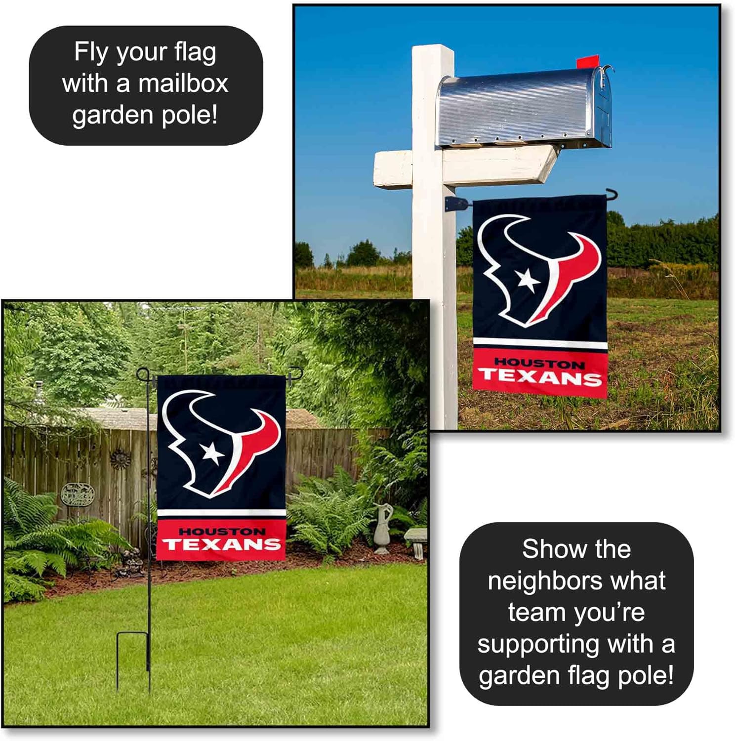 Houston Texans Logo Double Sided Garden Banner Flag - Image 4