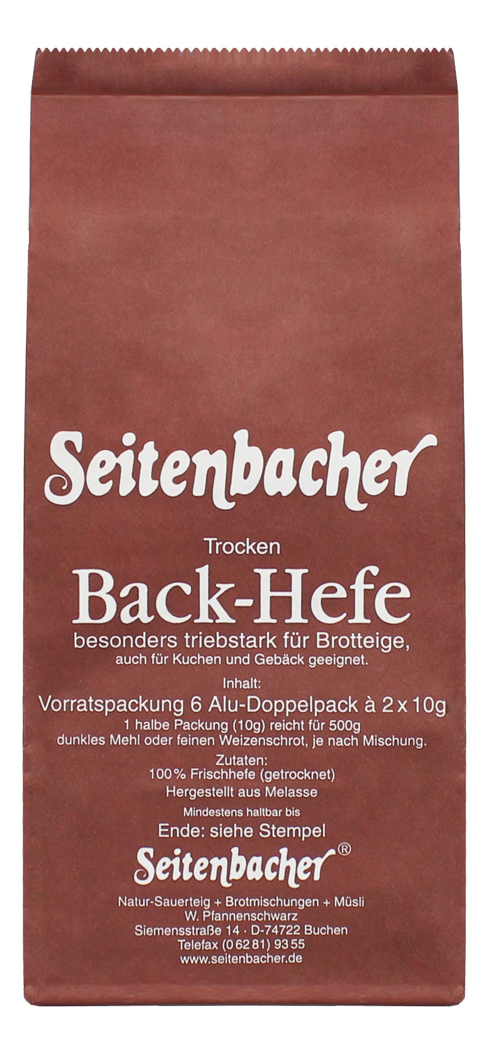 Seitenbacher Pakiet do przechowywania drożdży 6 x 20 g (1 x 120 g)