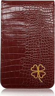 AXKAL Golf Scorecard Score Cards Holder Book Leather Four-leaf Clover Pattern Value Pack, Golf Yardage Books Deluxe Pocket Score Card Covers Gift for Men Women Golfer